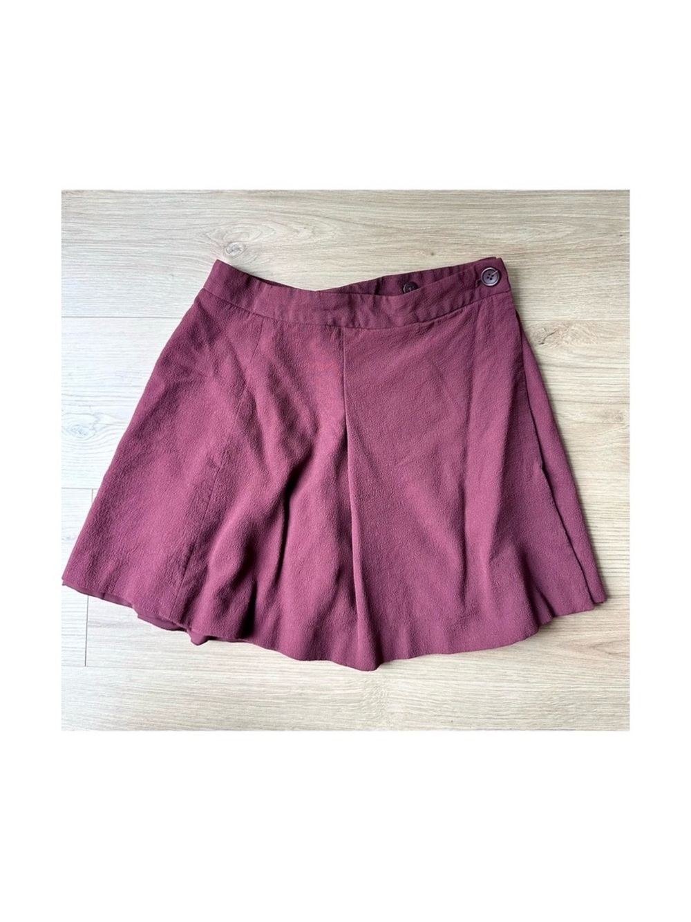 Sunday Best Wine-Pink Circle Skirt with Button Waist